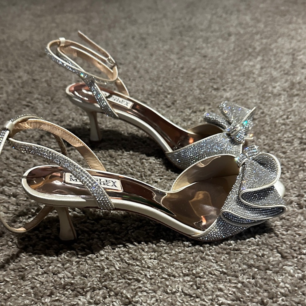 Badgley Mischka Glittering Silver Heels